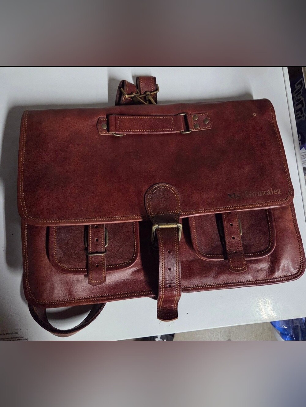 Brown Leather Messenger Bag